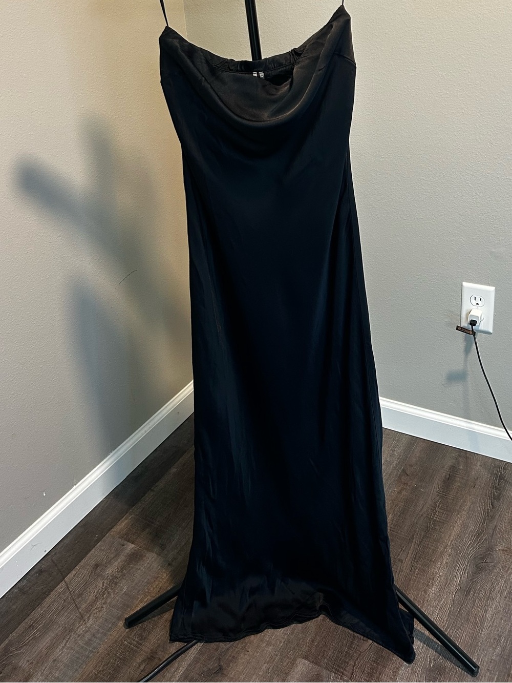 Anthropologie Black Viscose Maxi Slip Dress - Size Small